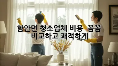 함안면 청소업체 비용 🏡✨ 꼼꼼 비교하고 쾌적하게!