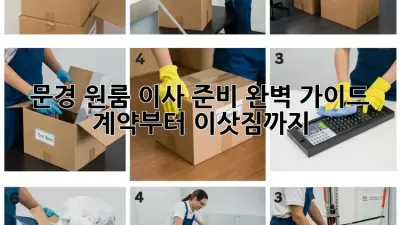 문경 원룸 이사 준비 완벽 가이드: 계약부터 이삿짐까지!